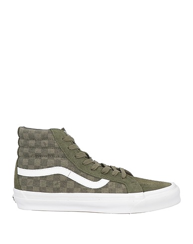 VANS VAULT Sneakers Military green Soft Leather, Textile fibres