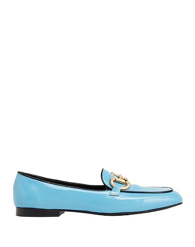 8 by YOOX Loafers POLISH LEATER HORSEBIT-DETAIL LOAFER
 Sky blue Calfskin