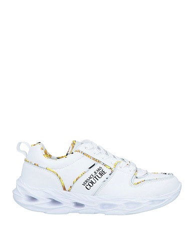 VERSACE JEANS COUTURE Sneakers White Leather, Textile fibres