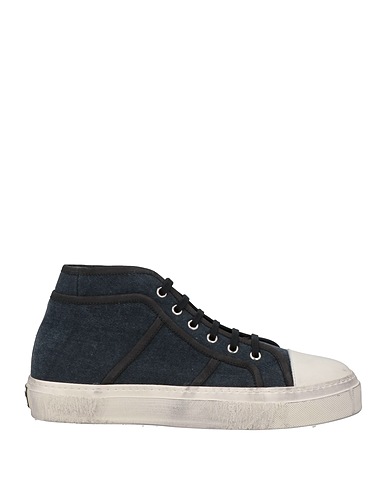 DOLCE&GABBANA Sneakers Navy 80% Cotton, 10% Lambskin, 10% Calfskin