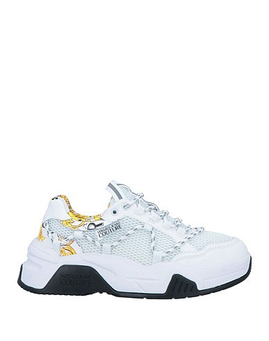 VERSACE JEANS COUTURE Sneakers White Leather, Textile fibers, Synthetisches Material