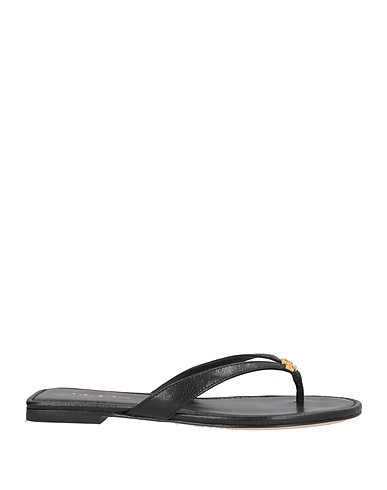 TORY BURCH Flip flops Black Goat skin
