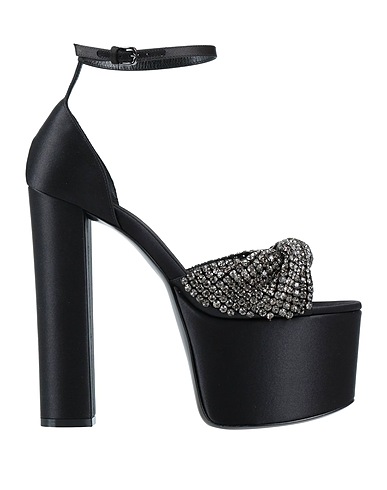 EVANGELIE SMYRNIOTAKI x SERGIO ROSSI Sandals Black Textile fibers