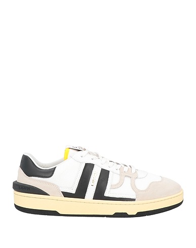 LANVIN Sneakers Light grey Leather, Textile fibers