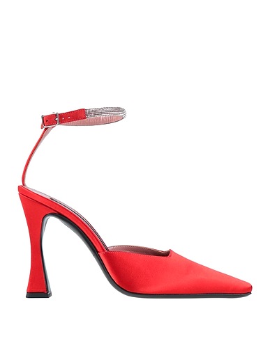 LES PETITS JOUEURS Pump Red Textile fibers, Soft Leather