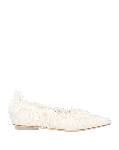 SIMONE ROCHA バレリーナ アイボリー 革 / 紡績繊維