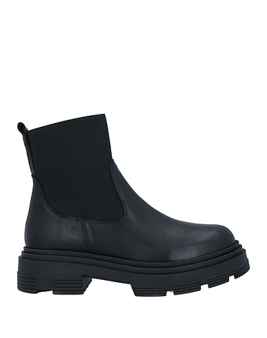LE PEPITE Ankle boot Black Calfskin, Elastic fibres