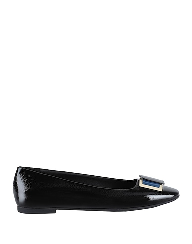 FURLA Ballet flats Black 100% Soft Leather