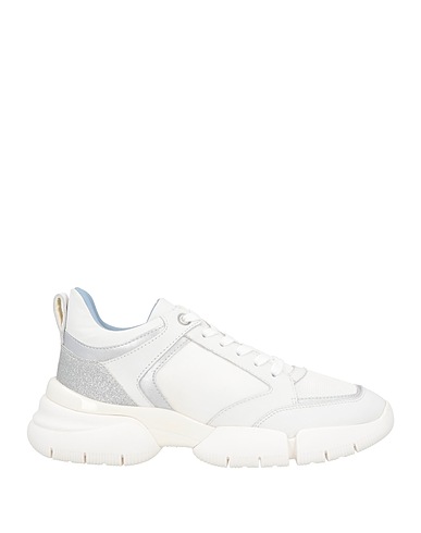 GEOX Sneakers White Soft Leather, Textile fibres