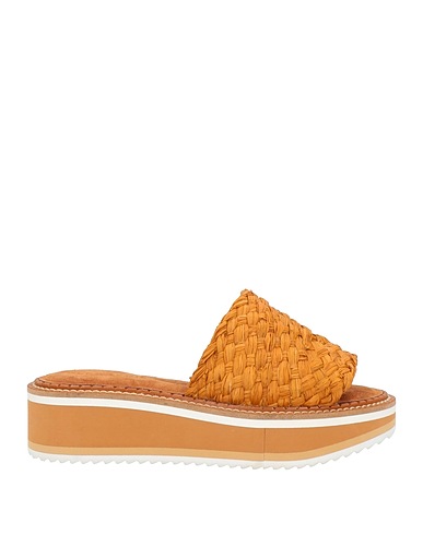 CLERGERIE Sandals Camel Straw, Goat skin