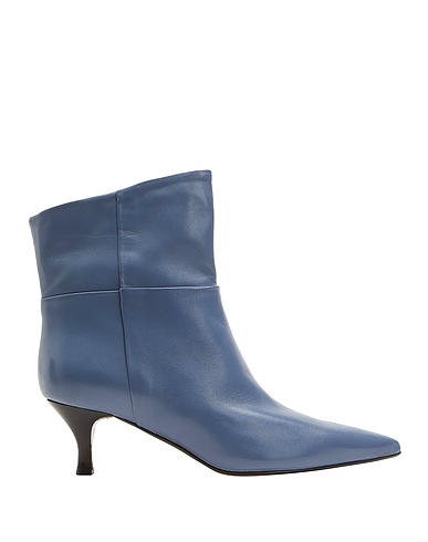 8 by YOOX Ankle boot LEATHER POINTY-TOE ANKLE BOOT
 Pastel blue 100% Ovine leather
