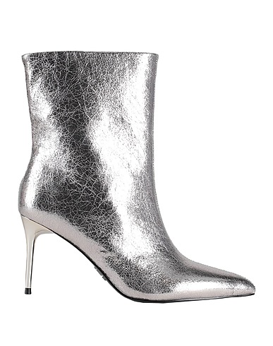 STEVE MADDEN Ankle boot Silver Textile fibers