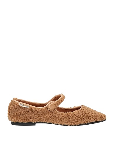 PASSION BLANCHE Ballet flats Camel Textile fibers