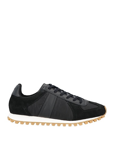 SANDRO Sneakers Black Soft Leather, Textile fibers