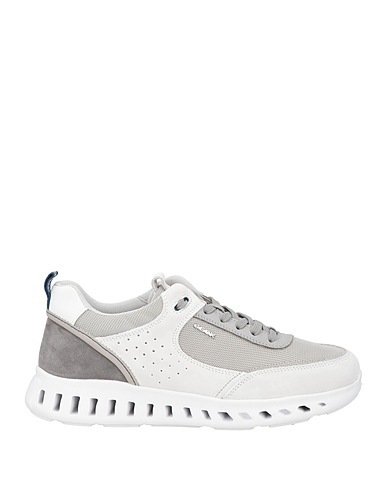GEOX Sneakers Grigio chiaro Pelle, Fibre tessili
