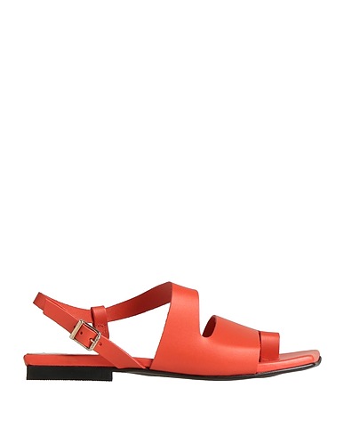 GANNI Flip flops Tomato red Soft Leather
