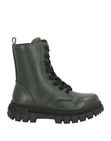 TOMMY HILFIGER Ankle boot Dark green Textile fibres