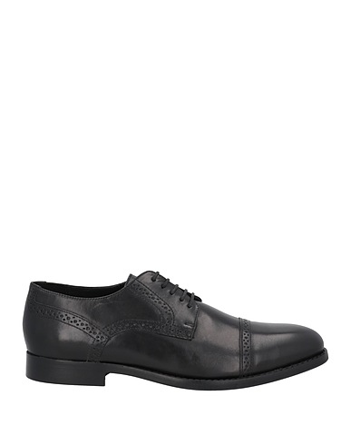 GEOX Laced shoes Black Soft Leather