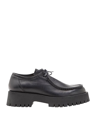 8 by YOOX Laced shoes LEATHER ROUND-TOE LACE UP
 Black 100% Calfskin