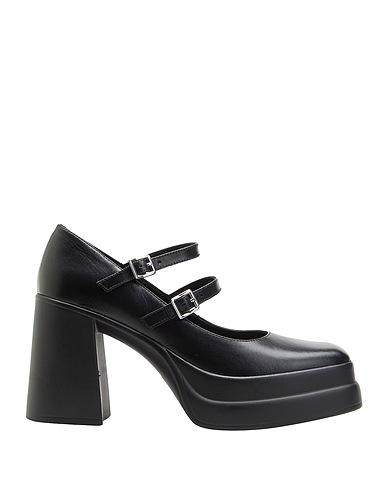 8 by YOOX Pump LEATHER MARY JANE PUMPS
 Black 100% Calfskin