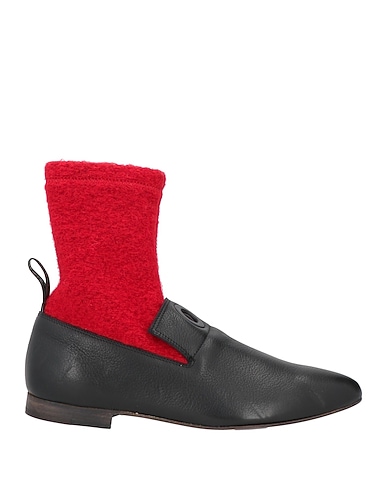 LEATHER CROWN Ankle boot Black Calfskin, Wool
