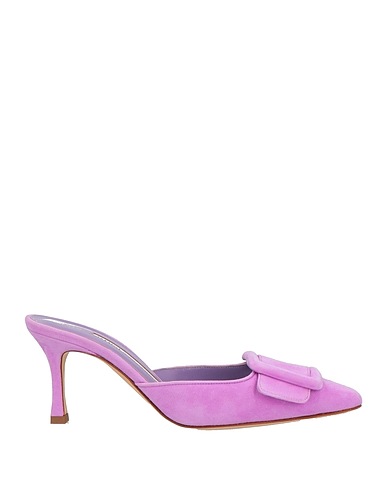 MANOLO BLAHNIK Mules and clogs Lilac Leather