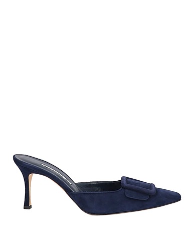 MANOLO BLAHNIK Mules and clogs Navy blue Leather