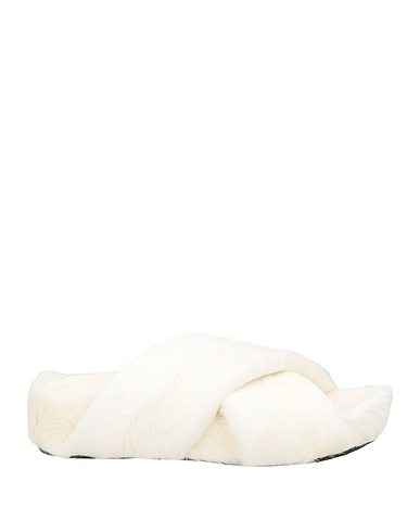 JIL SANDER Sandali Avorio Fibre tessili, Pelle