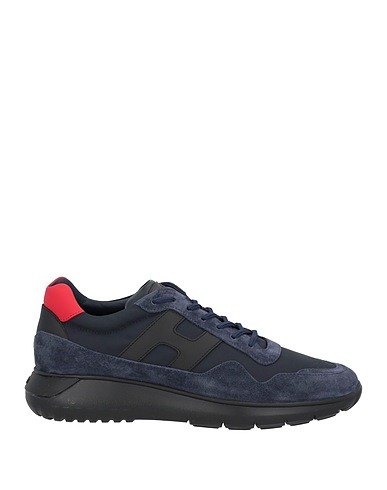 HOGAN Sneakers Navy blue Textile fibres, Soft Leather