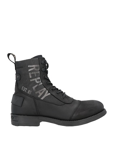 REPLAY Stiefelette Schwarz Leder, Gewebefasern