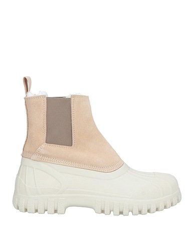 DIEMME Ankle boot Beige Leather, Shearling