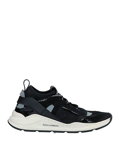 DOLCE&GABBANA Sneakers Schwarz 42% Viskose, 28% Baumwolle, 16% Kalbsleder, 10% Polyamid, 4% Andere Fasern