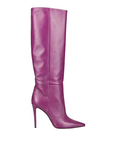 ANNA F. Boots Plum Soft Leather