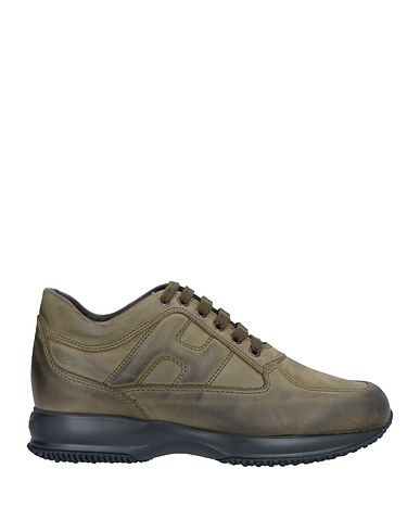 HOGAN Sneakers Military green Soft Leather
