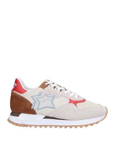 ATLANTIC STARS Sneakers Beige Leather, Textile fibers