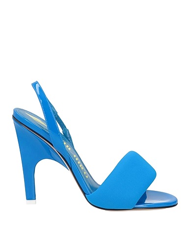 THE ATTICO Sandals Blue Textile fibres, Soft Leather