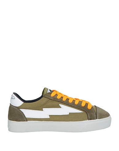 SANYAKO Sneakers Military green Leather, Textile fibres