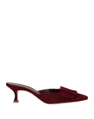 MANOLO BLAHNIK Mules and clogs Burgundy Leather