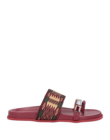 MANILA GRACE Flip flops Burgundy Textile fibers, Ovine leather