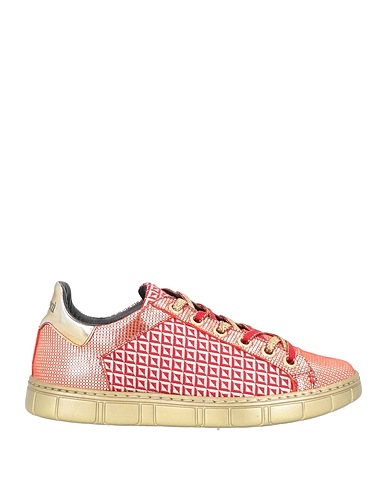 TESTONI Sneakers Κόκκινο Δέρμα, Ίνες υφασμάτων
