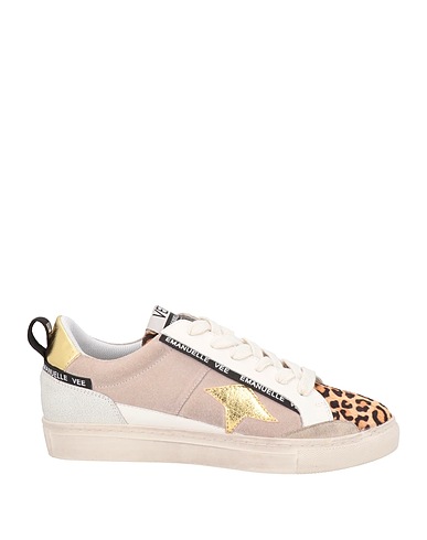 EMANUÉLLE VEE Sneakers Taupe Soft Leather, Textile fibers
