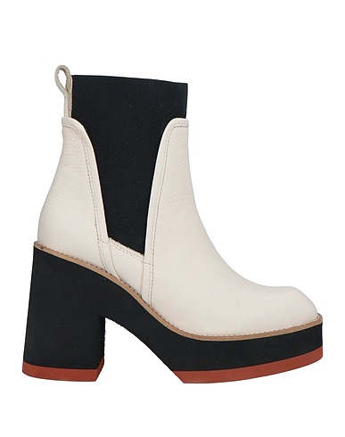 G.P. PER NOY BOLOGNA Ankle boot Cream Soft Leather, Elastic fibres