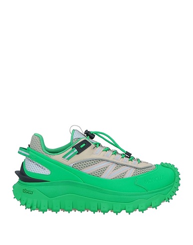MONCLER Sneakers Green Leather, Textile fibres