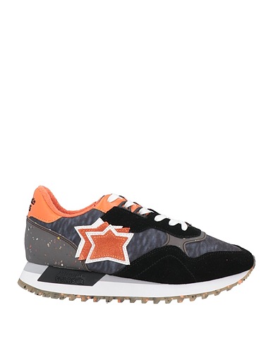ATLANTIC STARS Sneakers Black Leather, Textile fibers