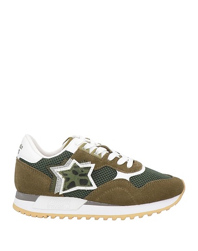 ATLANTIC STARS Sneakers Military green Leather, Textile fibers
