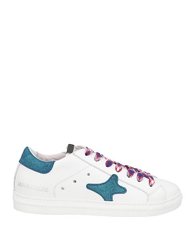 AMA BRAND Sneakers White Leather, Textile fibres