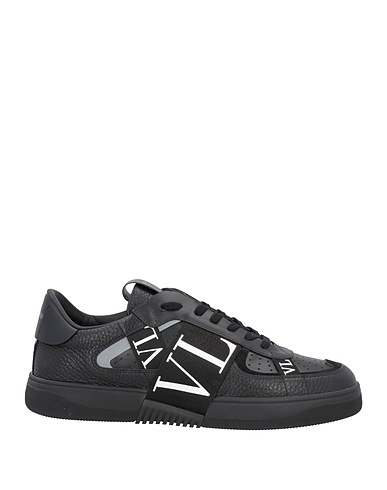 VALENTINO GARAVANI Sneakers Black Soft Leather, Textile fibers