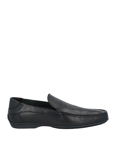 TESTONI Loafers Black Calfskin, Textile fibres