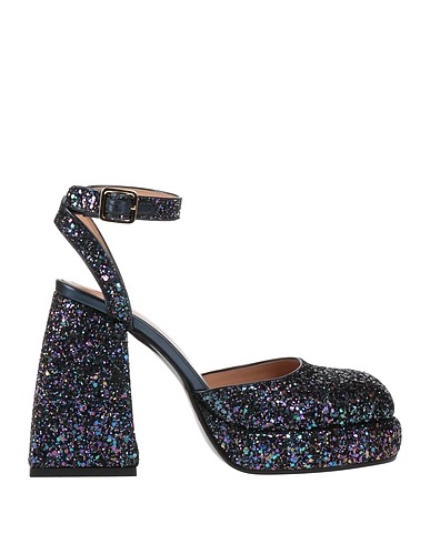 SEMICOUTURE Pump Midnight blue Textile fibers, Soft Leather