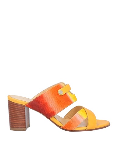 TESTONI Sandalen Mandarine Kalbsleder, Gewebefasern